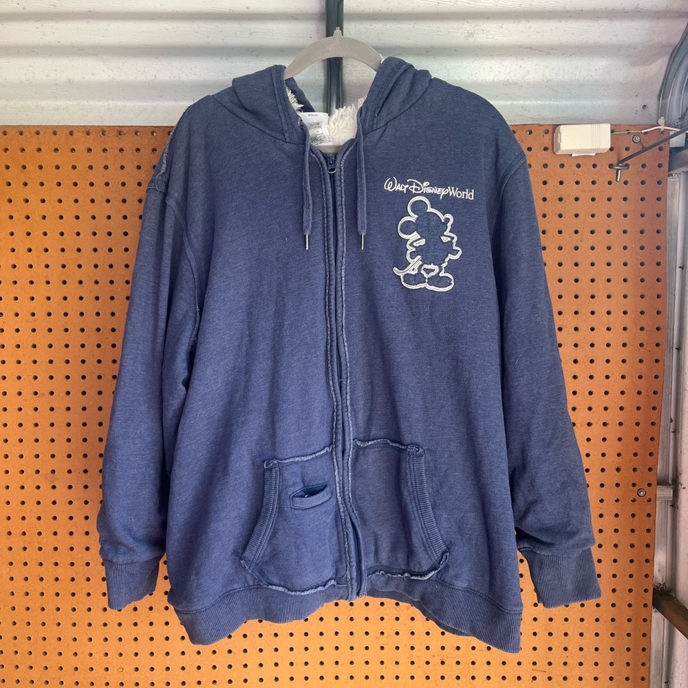 Disney Parks Hoodie Soft Fleece Sherpa Lining Mickey 71st Anniversary Sz 3x
